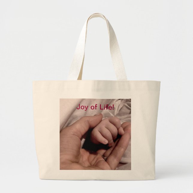 Grand Tote Bag Nouvelle maman et bébé - Joie de la vie (Devant)