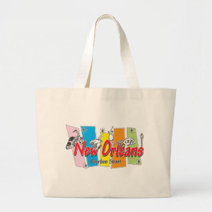 Grand Tote Bag Nouvelle Orléans Retro Look