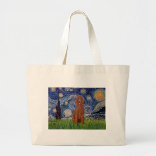 Grand Tote Bag Nuit étoilée - Caniche rouge foncé #1