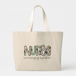Grand Tote Bag Nurse One Amazing Superhero Modern Typography