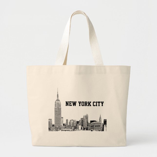 Grand Tote Bag NYC Skyline Etched 01 (Devant)