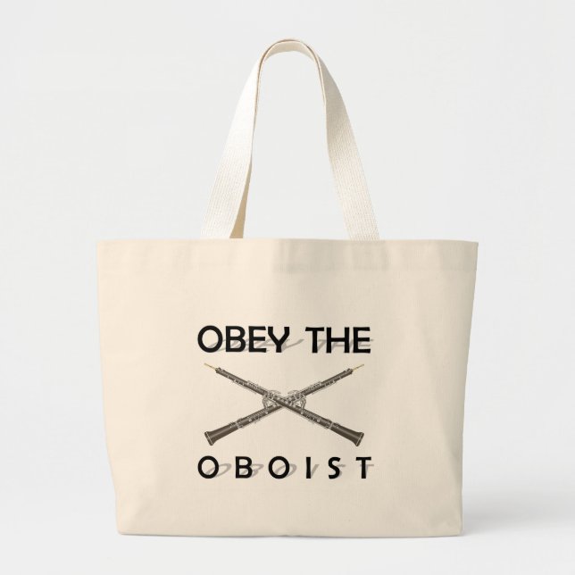 Grand Tote Bag Obéissez le hautbois (Devant)