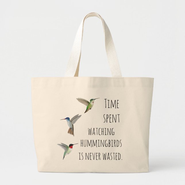 Grand Tote Bag Observation des colibris (Devant)