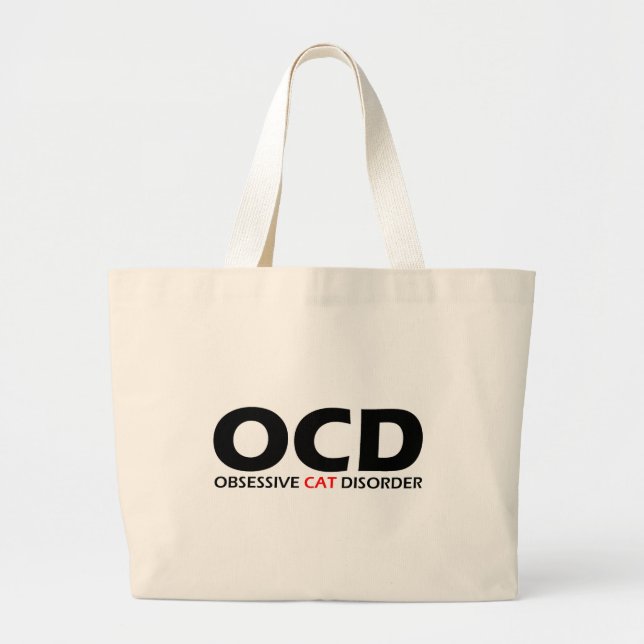Grand Tote Bag OCD - Trouble de chats obsessionnel (Devant)