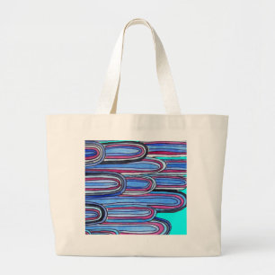 Grand Tote Bag Ocean Waves aqua blue pattern