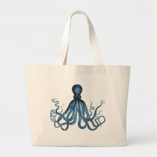 Grand Tote Bag Octopus kraken nautique plage de mer