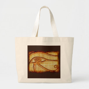 Grand Tote Bag OEil égyptien d'Horus Papyrus ancien, effet Art