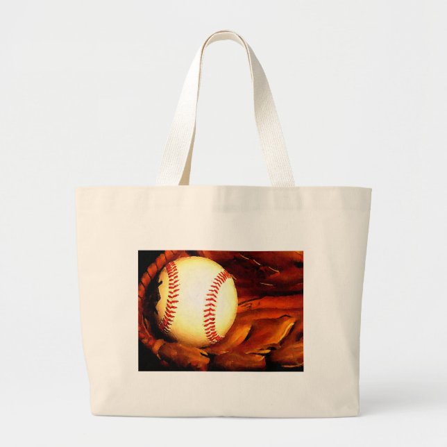 Grand Tote Bag Oeuvre De Baseball (Devant)