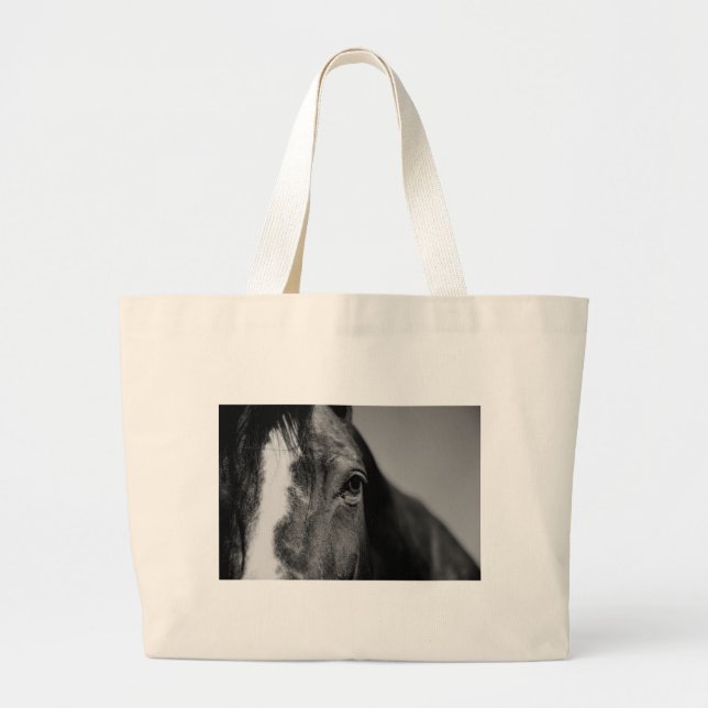 Grand Tote Bag OEuvre d'oeil noir blanc (Devant)