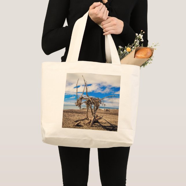 Grand Tote Bag Oeuvres d'art sur Hokitika Beach, Nouvelle-Zélande (Devant (produit))