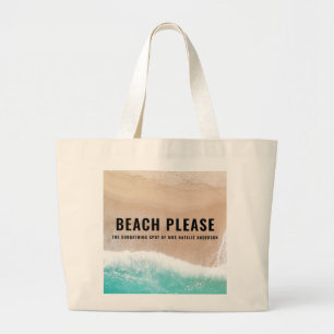 Grand Tote Bag Offre de plage océanique été drôle typographie