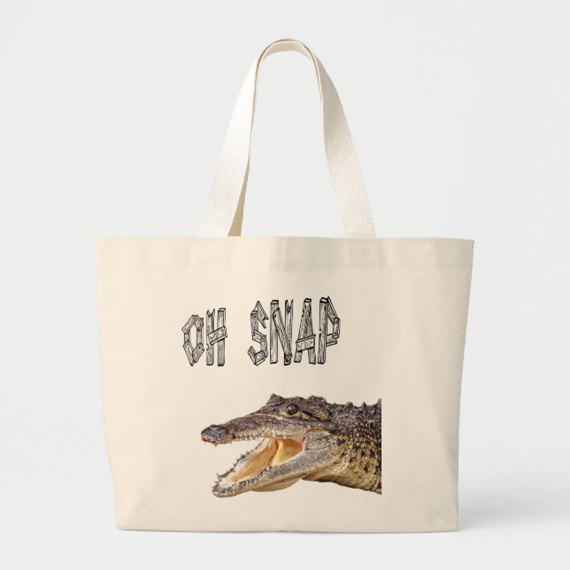 Grand Tote Bag OH SNAP - Gator en colère (Devant)