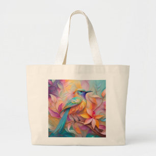 Grand Tote Bag Oiseau-chanteur à gorge violette Imaginaire