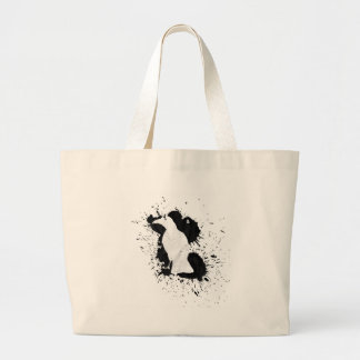 Grand Tote Bag Oiseau de floc d'encre