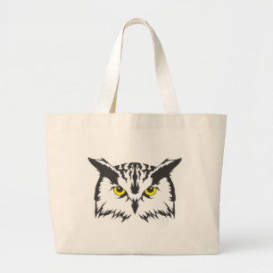Grand Tote Bag Oiseau sérieux de hibou
