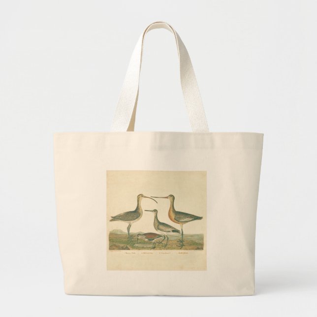 Grand Tote Bag Oiseaux de marais Courlis Oiseaux (Devant)