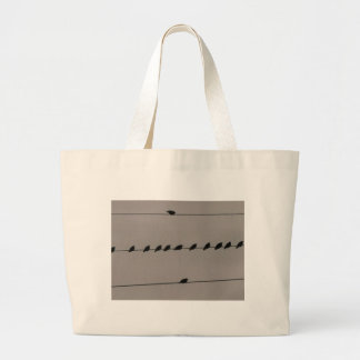 Grand Tote Bag Oiseaux sur le fil