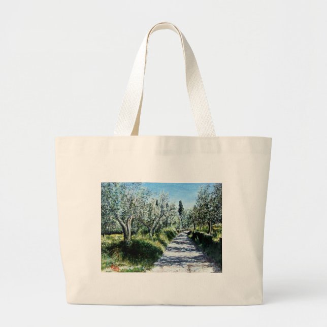 GRAND TOTE BAG OLIVIERS DANS LE PAYSAGE TOSCANE (Devant)