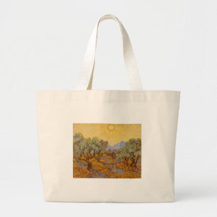 Grand Tote Bag Oliviers de Van Gogh Ciel Soleil Jaune
