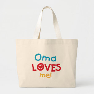 Grand Tote Bag Oma aime mes t-shirts et cadeaux