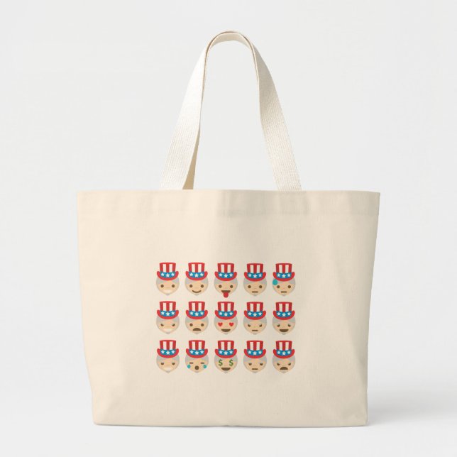 Grand Tote Bag oncle sam emoji (Devant)