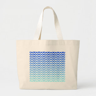 Grand Tote Bag Ondes bleues dégradantes