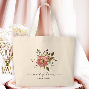 Grand Tote Bag Ophelia Cottagecore Rose Florale Demoiselle d'Honn