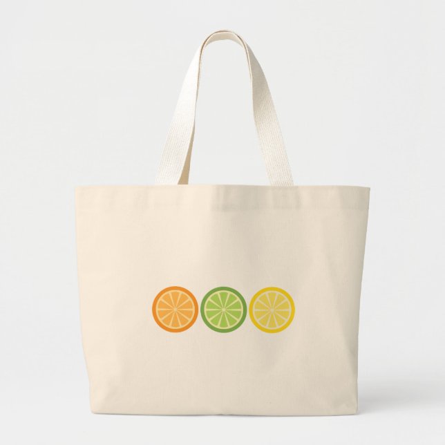 Grand Tote Bag Orange citron vert (Devant)