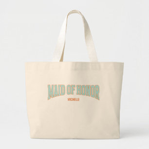Grand Tote Bag Orange + Sarcelle Faux Paillettes Varsity DEMOISEL