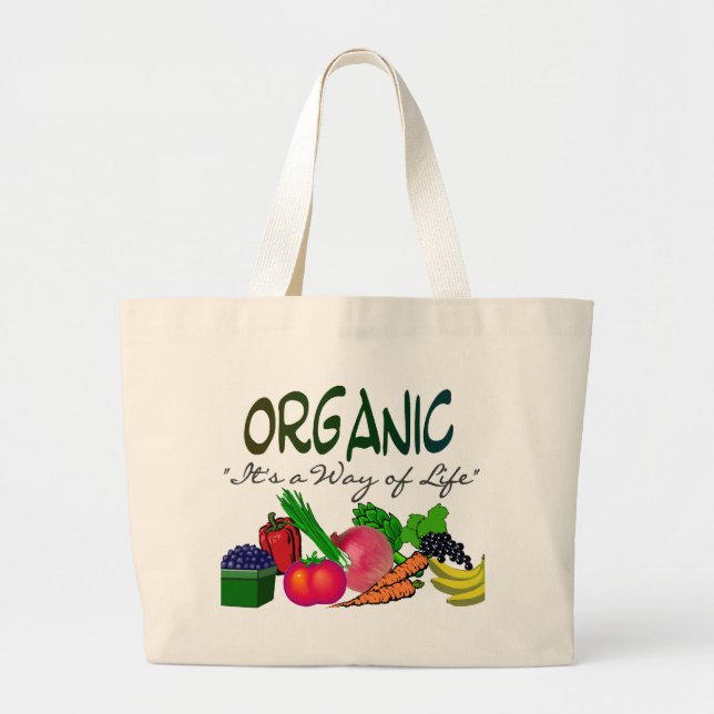 Grand Tote Bag ORGANIQUE "c'est un mode de vie"--cadeaux (Devant)