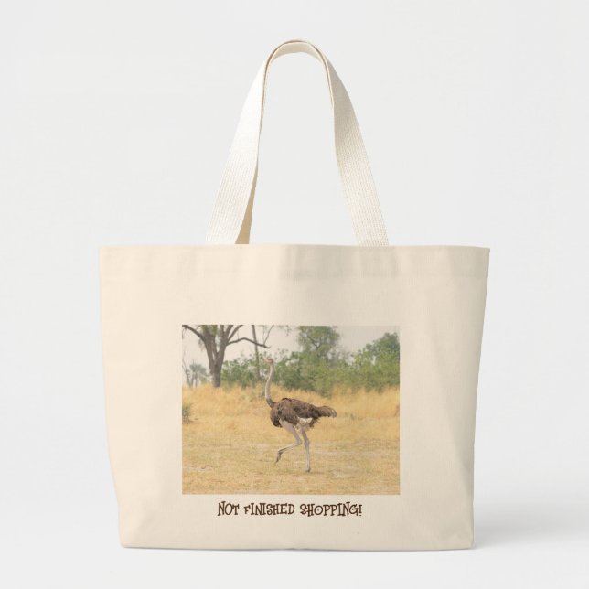 Grand Tote Bag Ostrich, Pas Fini SHOPPING ! (Devant)