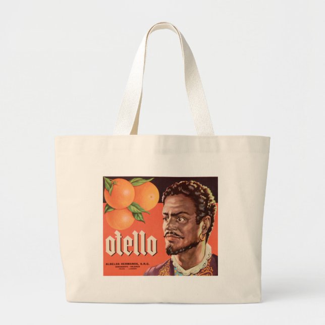 Grand Tote Bag Otello Orange Étiquette (Devant)