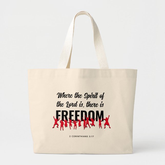 Grand Tote Bag OÙ L'ESPRIT DE L'ÉTERNEL EST chrétien (Devant)