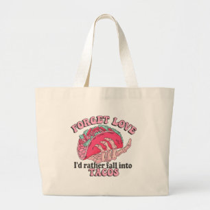Grand Tote Bag oublier l'amour j'aimerais mieux tomber dans les t