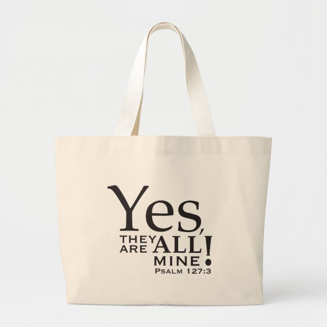 Grand Tote Bag "Oui, ils SONT tout l'à moi !" chemise (Devant)