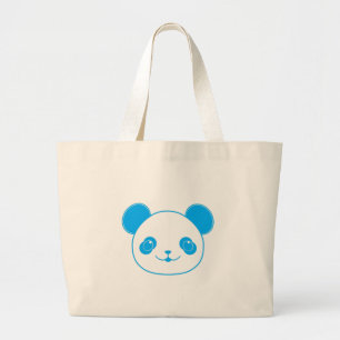 Grand Tote Bag Ours bleu Kawaii Panda