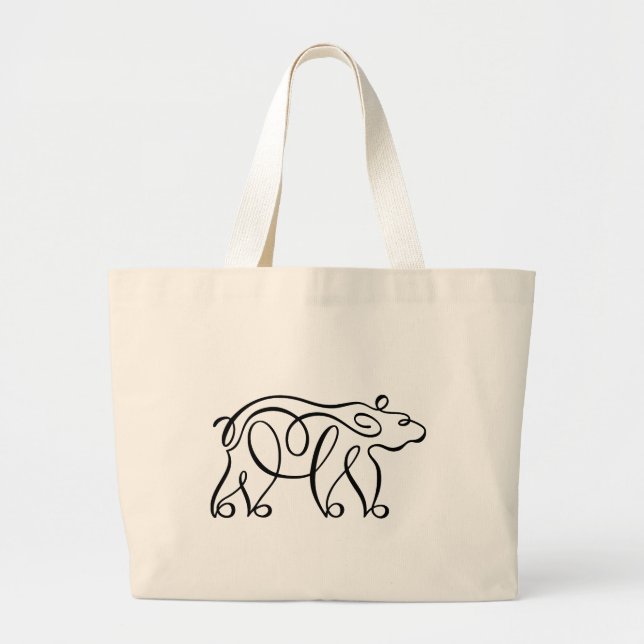 Grand Tote Bag Ours calligraphique (Devant)
