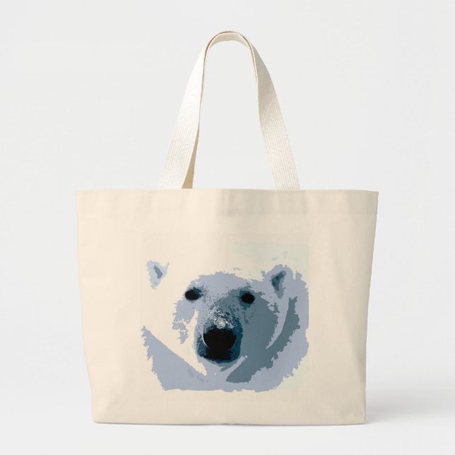 Grand Tote Bag Ours polaire Pop Art (Devant)