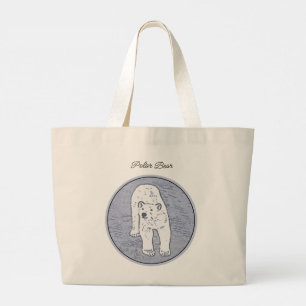 Grand Tote Bag Ours polaire sur la peinture sur glace Art origina