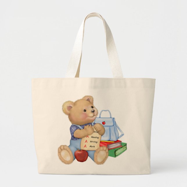 Grand Tote Bag Ours scolaire (Devant)