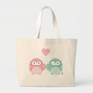 Grand Tote Bag OWL LOVE :: fille douce + garçon