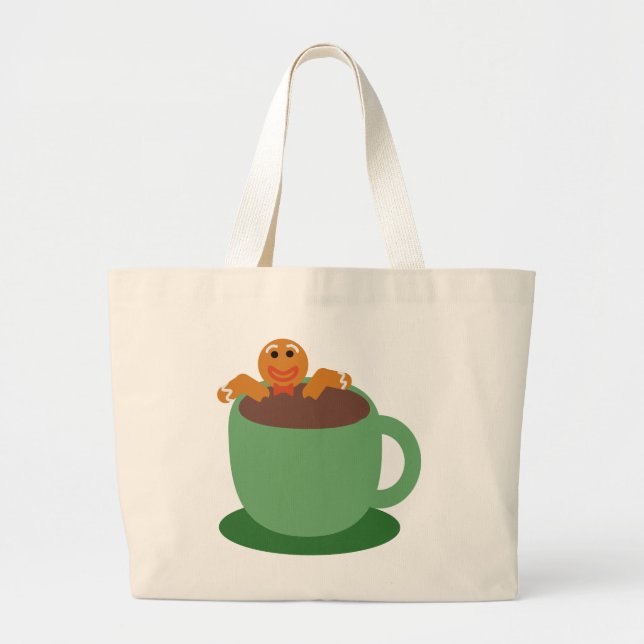Grand Tote Bag Pain d'épices Homme Relaxant cacao Fun Toon (Devant)
