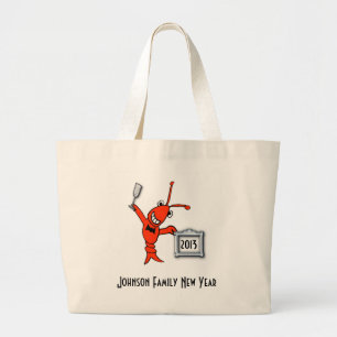 Grand Tote Bag Pain grillé personnalisé de nouvelle année