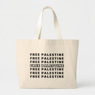 Grand Tote Bag PALESTINE GRATUITE Répéter typographie de texte Co