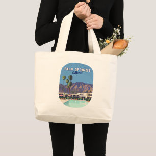 Grand Tote Bag Palm Springs California Pool Hotel Trees Retro