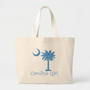 Grand Tote Bag Palmetto bleu-clair de fille de la Caroline