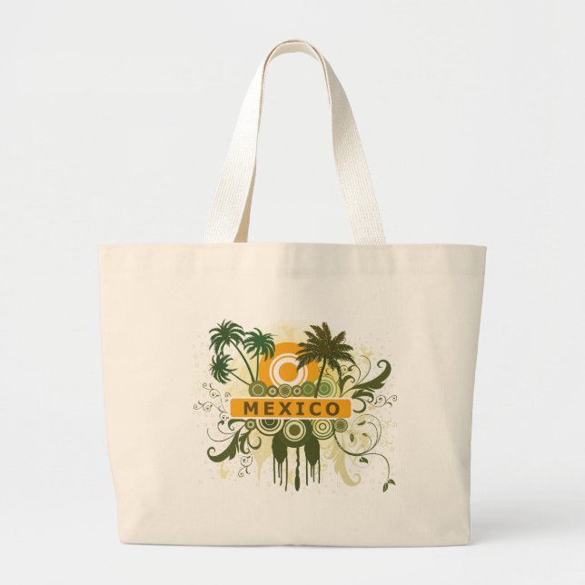 Grand Tote Bag Palmier Mexique (Devant)