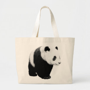 Grand Tote Bag Panda noir et blanc