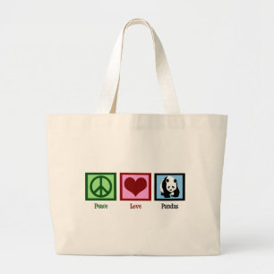 Grand Tote Bag Pandas d'amour de paix