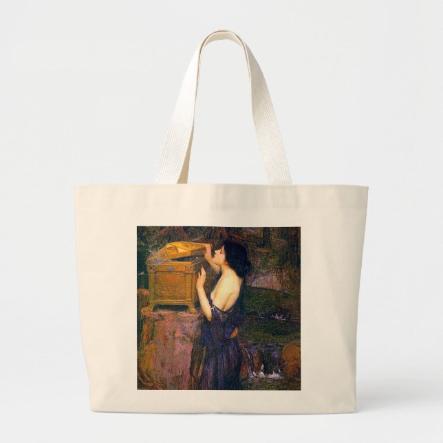 Grand Tote Bag Pandora par John William Waterhouse (Devant)